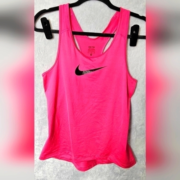 Nike Pro Women's Dri Fit Athletic Tank Top Hot Pink/Black Size Medium EUC - Picture 4 of 7